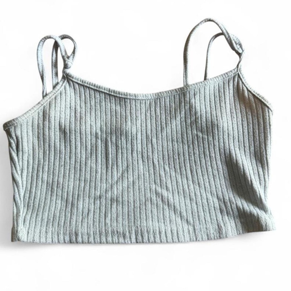 SHEIN Gray Ribbed Crop Tank